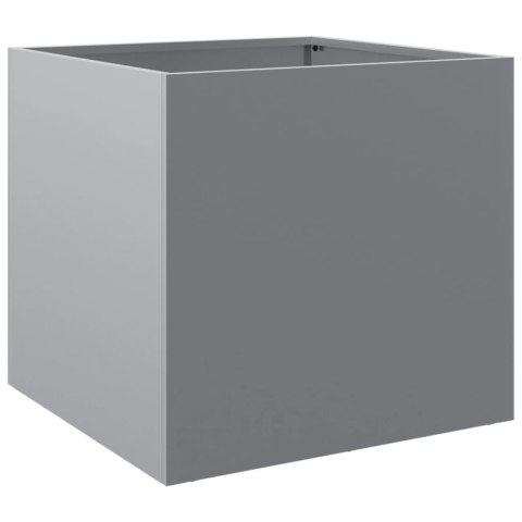 Donice, 2 szt., srebrne, 49x47x46 cm, stal galwanizowana Donice, 2 szt., srebrne, 49x47x46 cm, stal galwanizowana