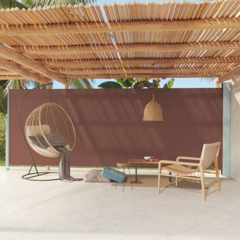 Zwijana markiza boczna na taras, 200x600 cm, brązowa Zwijana markiza boczna na taras, 200x600 cm, brązowa