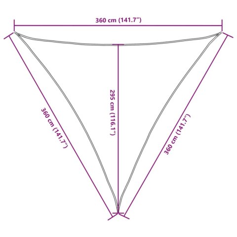 Trójkątny żagiel ogrodowy z tkaniny oxford, 3,6x3,6x3,6 m, beż Trójkątny żagiel ogrodowy z tkaniny oxford, 3,6x3,6x3,6 m, beż