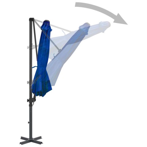 Parasol wiszący z aluminiowym słupkiem, 300 cm, niebieski Parasol wiszący z aluminiowym słupkiem, 300 cm, niebieski