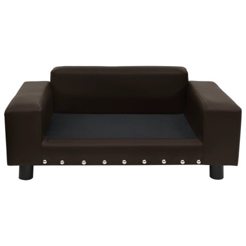 Sofa dla psa, brązowa, 81x43x31 cm, plusz i sztuczna skóra Sofa dla psa, brązowa, 81x43x31 cm, plusz i sztuczna skóra