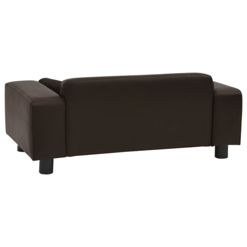 Sofa dla psa, brązowa, 81x43x31 cm, plusz i sztuczna skóra Sofa dla psa, brązowa, 81x43x31 cm, plusz i sztuczna skóra