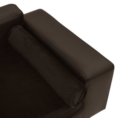 Sofa dla psa, brązowa, 81x43x31 cm, plusz i sztuczna skóra Sofa dla psa, brązowa, 81x43x31 cm, plusz i sztuczna skóra