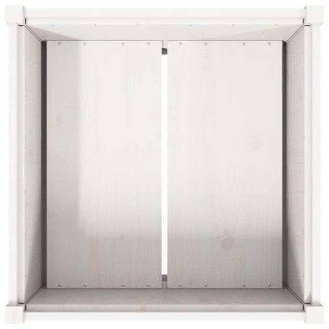 Donica ogrodowa, biała, 70x70x70 cm, lite drewno sosnowe Donica ogrodowa, biała, 70x70x70 cm, lite drewno sosnowe