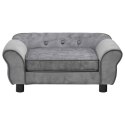 VidaXL Sofa dla psa, szara, 72x45x30 cm, pluszowa