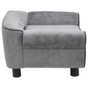 VidaXL Sofa dla psa, szara, 72x45x30 cm, pluszowa