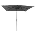  3-poziomowy parasol na aluminiowym słupku, antracyt, 2,5x2,5 m