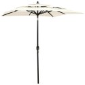  3-poziomowy parasol na aluminiowym słupku, piaskowy, 2x2 m