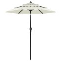  3-poziomowy parasol na aluminiowym słupku, piaskowy, 2 m
