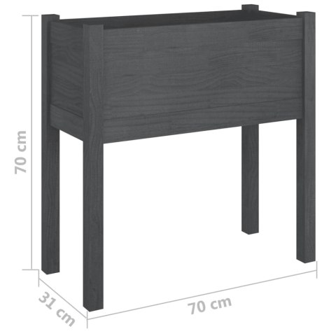 Donica ogrodowa, szara, 70x31x70 cm, lite drewno sosnowe Donica ogrodowa, szara, 70x31x70 cm, lite drewno sosnowe
