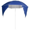  Parasol plażowy ze ściankami bocznymi, niebieski, 215 cm