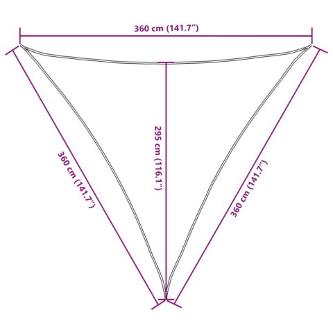 Trójkątny żagiel ogrodowy z tkaniny oxford, 3,6x3,6x3,6 m Trójkątny żagiel ogrodowy z tkaniny oxford, 3,6x3,6x3,6 m