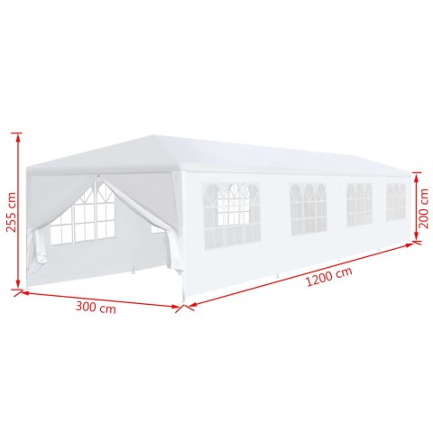 Namiot ogrodowy, 3 x 12 m, biały Namiot ogrodowy, 3 x 12 m, biały