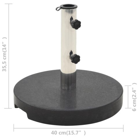 Okrągła podstawa pod parasol, granitowa, 20 kg, czarna Okrągła podstawa pod parasol, granitowa, 20 kg, czarna