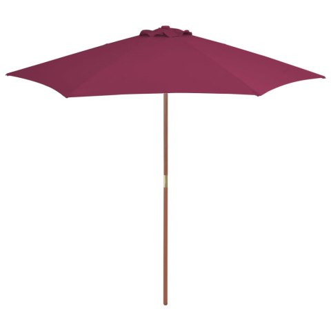  Parasol ogrodowy na drewnianym słupku, 270 cm, bordowy