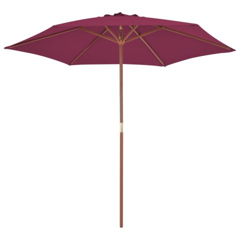 Parasol ogrodowy na drewnianym słupku, 270 cm, bordowy Parasol ogrodowy na drewnianym słupku, 270 cm, bordowy