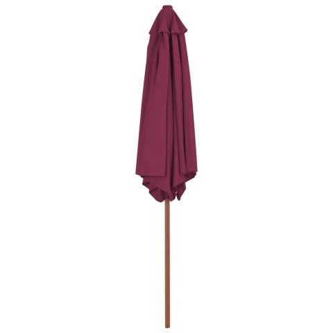 Parasol ogrodowy na drewnianym słupku, 270 cm, bordowy Parasol ogrodowy na drewnianym słupku, 270 cm, bordowy