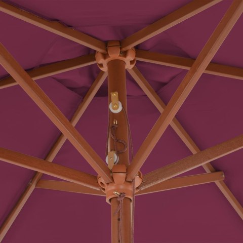 Parasol ogrodowy na drewnianym słupku, 270 cm, bordowy Parasol ogrodowy na drewnianym słupku, 270 cm, bordowy