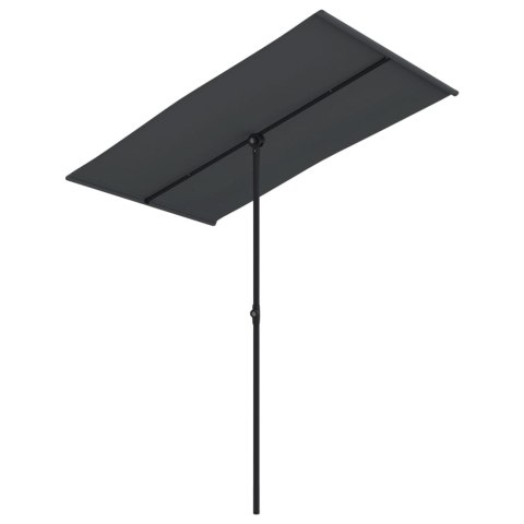 Parasol ogrodowy na aluminiowym słupku, 180x110 cm, czarny Parasol ogrodowy na aluminiowym słupku, 180x110 cm, czarny