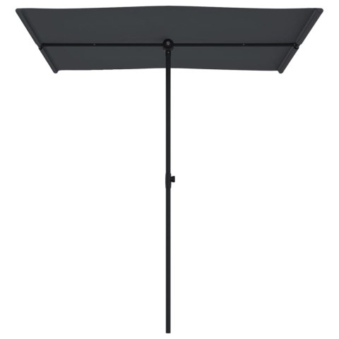 Parasol ogrodowy na aluminiowym słupku, 180x110 cm, czarny Parasol ogrodowy na aluminiowym słupku, 180x110 cm, czarny
