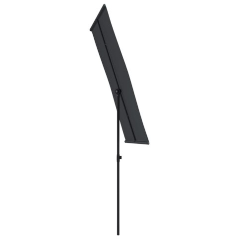 Parasol ogrodowy na aluminiowym słupku, 180x110 cm, czarny Parasol ogrodowy na aluminiowym słupku, 180x110 cm, czarny