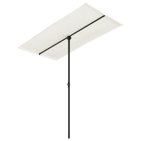 Parasol ogrodowy na aluminiowym słupku, 180x110 cm, piaskowy Parasol ogrodowy na aluminiowym słupku, 180x110 cm, piaskowy