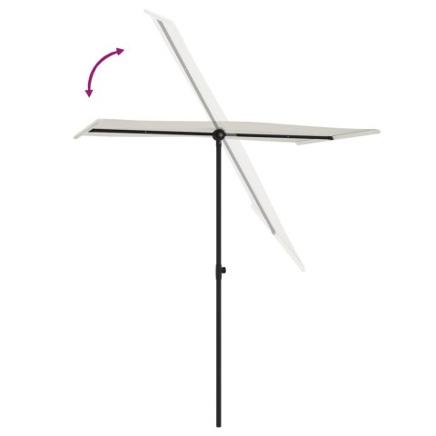 Parasol ogrodowy na aluminiowym słupku, 180x110 cm, piaskowy Parasol ogrodowy na aluminiowym słupku, 180x110 cm, piaskowy