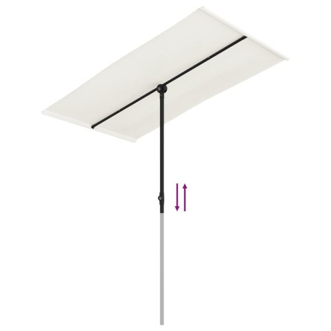 Parasol ogrodowy na aluminiowym słupku, 180x110 cm, piaskowy Parasol ogrodowy na aluminiowym słupku, 180x110 cm, piaskowy