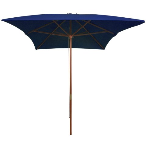 Parasol ogrodowy na drewnianym słupku, niebieski, 200x300 cm Parasol ogrodowy na drewnianym słupku, niebieski, 200x300 cm