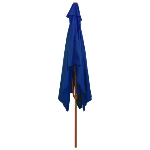 Parasol ogrodowy na drewnianym słupku, niebieski, 200x300 cm Parasol ogrodowy na drewnianym słupku, niebieski, 200x300 cm