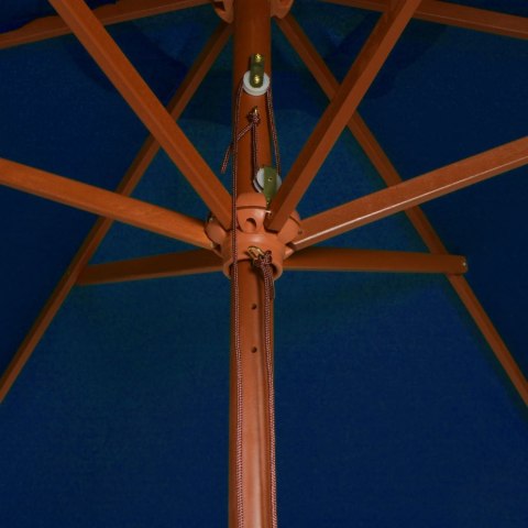 Parasol ogrodowy na drewnianym słupku, niebieski, 200x300 cm Parasol ogrodowy na drewnianym słupku, niebieski, 200x300 cm
