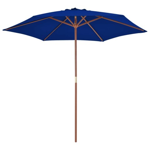 Parasol ogrodowy na drewnianym słupku, niebieski, 270 cm Parasol ogrodowy na drewnianym słupku, niebieski, 270 cm