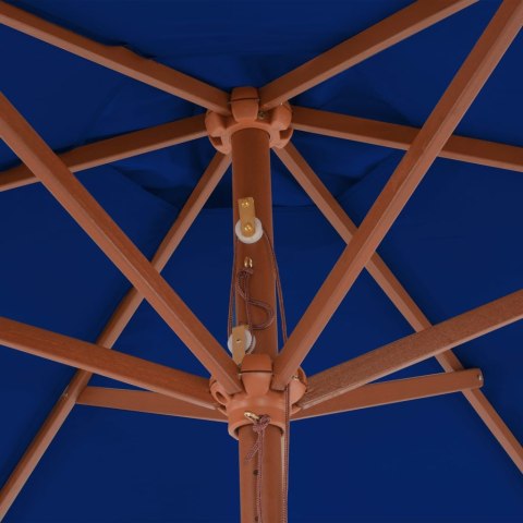 Parasol ogrodowy na drewnianym słupku, niebieski, 270 cm Parasol ogrodowy na drewnianym słupku, niebieski, 270 cm