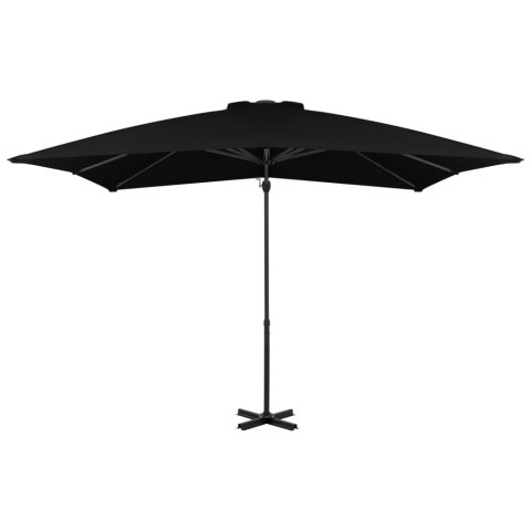 Parasol wiszący z aluminiowym słupkiem, 250x250 cm, czarny Parasol wiszący z aluminiowym słupkiem, 250x250 cm, czarny