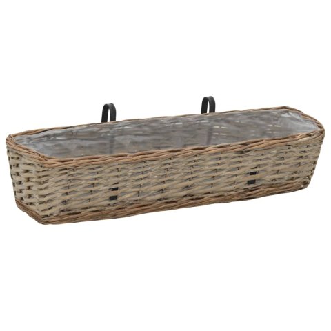 Donice balkonowe, 2 szt., wiklina z wyściółką z PE, 80 cm Donice balkonowe, 2 szt., wiklina z wyściółką z PE, 80 cm