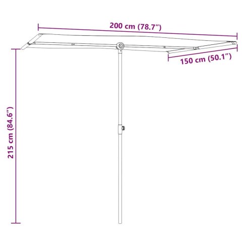 Parasol ogrodowy na aluminiowym słupku, 2x1,5 m, zielony Parasol ogrodowy na aluminiowym słupku, 2x1,5 m, zielony