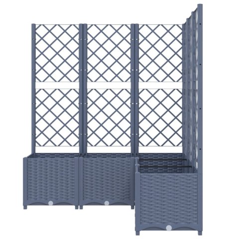 Donica ogrodowa z kratką, niebieskoszara, 120x120x136 cm, PP Donica ogrodowa z kratką, niebieskoszara, 120x120x136 cm, PP
