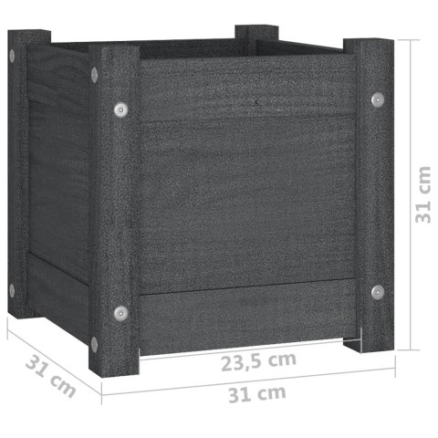 Donica ogrodowa, szara, 31x31x31 cm, drewno sosnowe Donica ogrodowa, szara, 31x31x31 cm, drewno sosnowe
