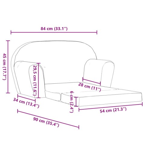 Sofa amerykanka dziecięca, jasnoszara Sofa amerykanka dziecięca, jasnoszara