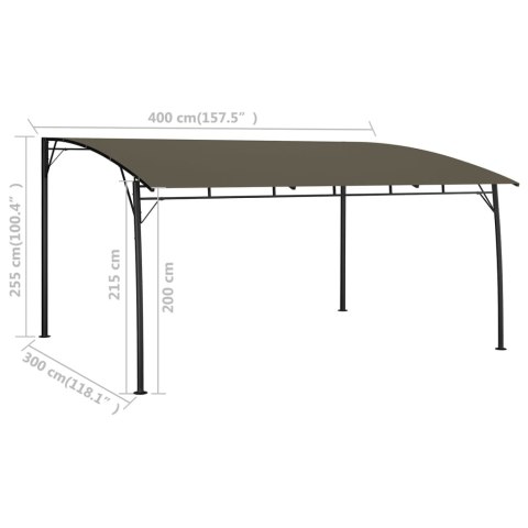 Zadaszenie ogrodowe, 4 x 3 x 2,55 m, kolor taupe Zadaszenie ogrodowe, 4 x 3 x 2,55 m, kolor taupe