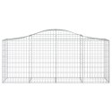  Kosze gabionowe, 3 szt, 200x50x80/100 cm, galwanizowane żelazo
