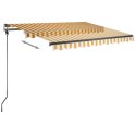  Ręcznie zwijana markiza z LED, 350 x 250 cm, żółto-biała