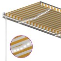 Ręcznie zwijana markiza z LED, 350 x 250 cm, żółto-biała