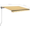  Ręcznie zwijana markiza z LED, 350 x 250 cm, żółto-biała
