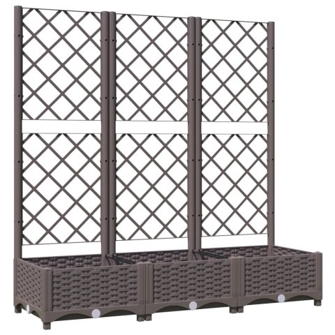Donica ogrodowa z kratką, brązowa, 120x40x121,5 cm, PP Donica ogrodowa z kratką, brązowa, 120x40x121,5 cm, PP