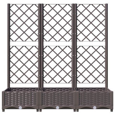 Donica ogrodowa z kratką, brązowa, 120x40x121,5 cm, PP Donica ogrodowa z kratką, brązowa, 120x40x121,5 cm, PP