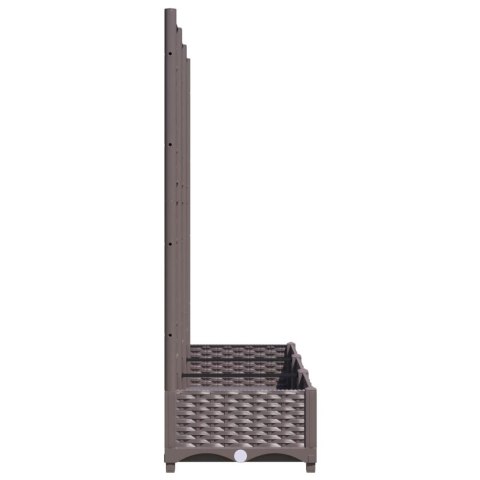 Donica ogrodowa z kratką, brązowa, 120x40x121,5 cm, PP Donica ogrodowa z kratką, brązowa, 120x40x121,5 cm, PP
