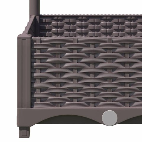 Donica ogrodowa z kratką, brązowa, 120x40x121,5 cm, PP Donica ogrodowa z kratką, brązowa, 120x40x121,5 cm, PP