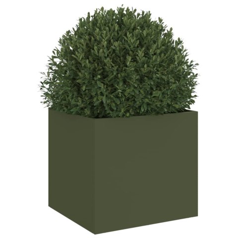 Donica, oliwkowa, 32x30x29 cm, stal Donica, oliwkowa, 32x30x29 cm, stal