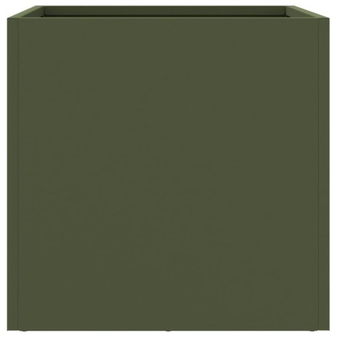 Donica, oliwkowa, 32x30x29 cm, stal Donica, oliwkowa, 32x30x29 cm, stal